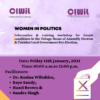 WOMEN IN POLITICS - An information and training workshop for female candidates in the Tobago House of Assembly Election & Trinidad Local Government Bye-Election