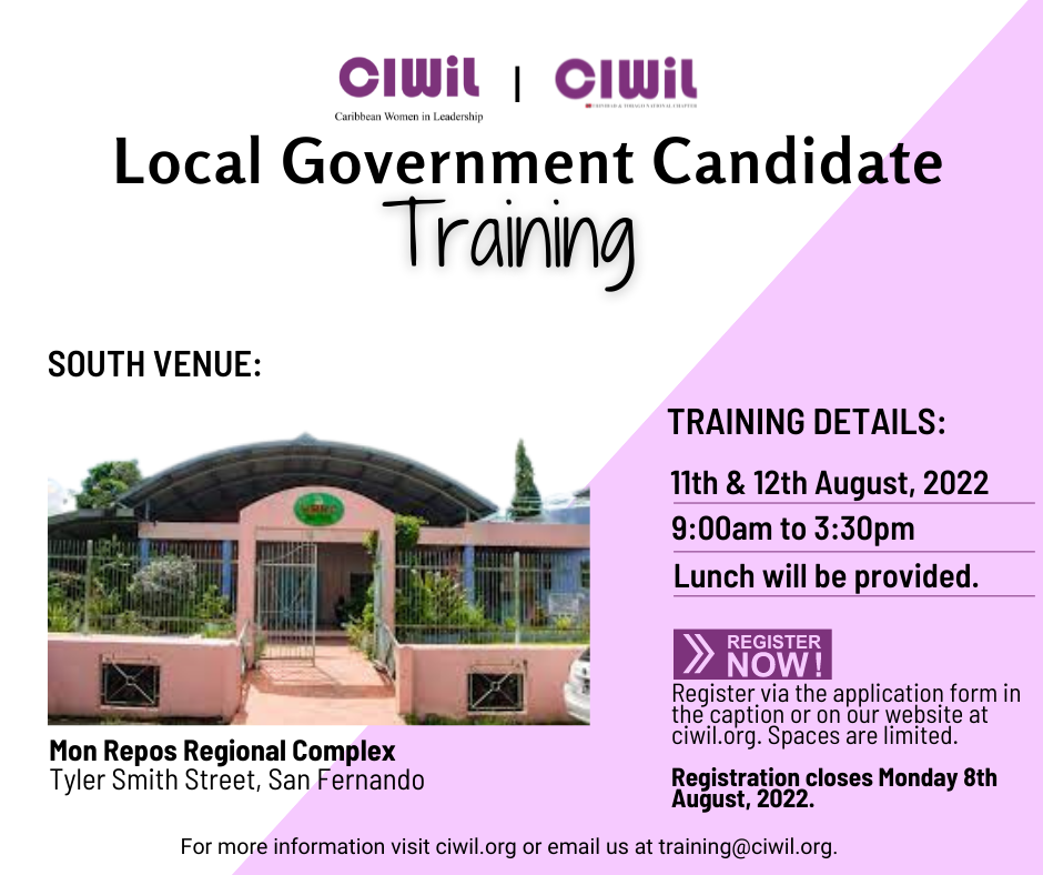 Announcing South Venue for Trinidad's Candidate Training