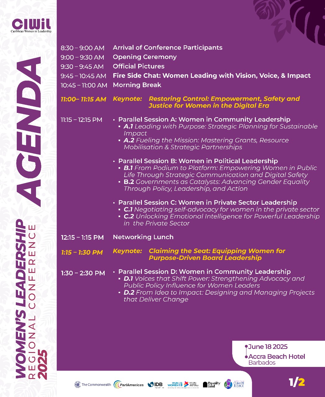 Updated Conference Agenda Page 1
